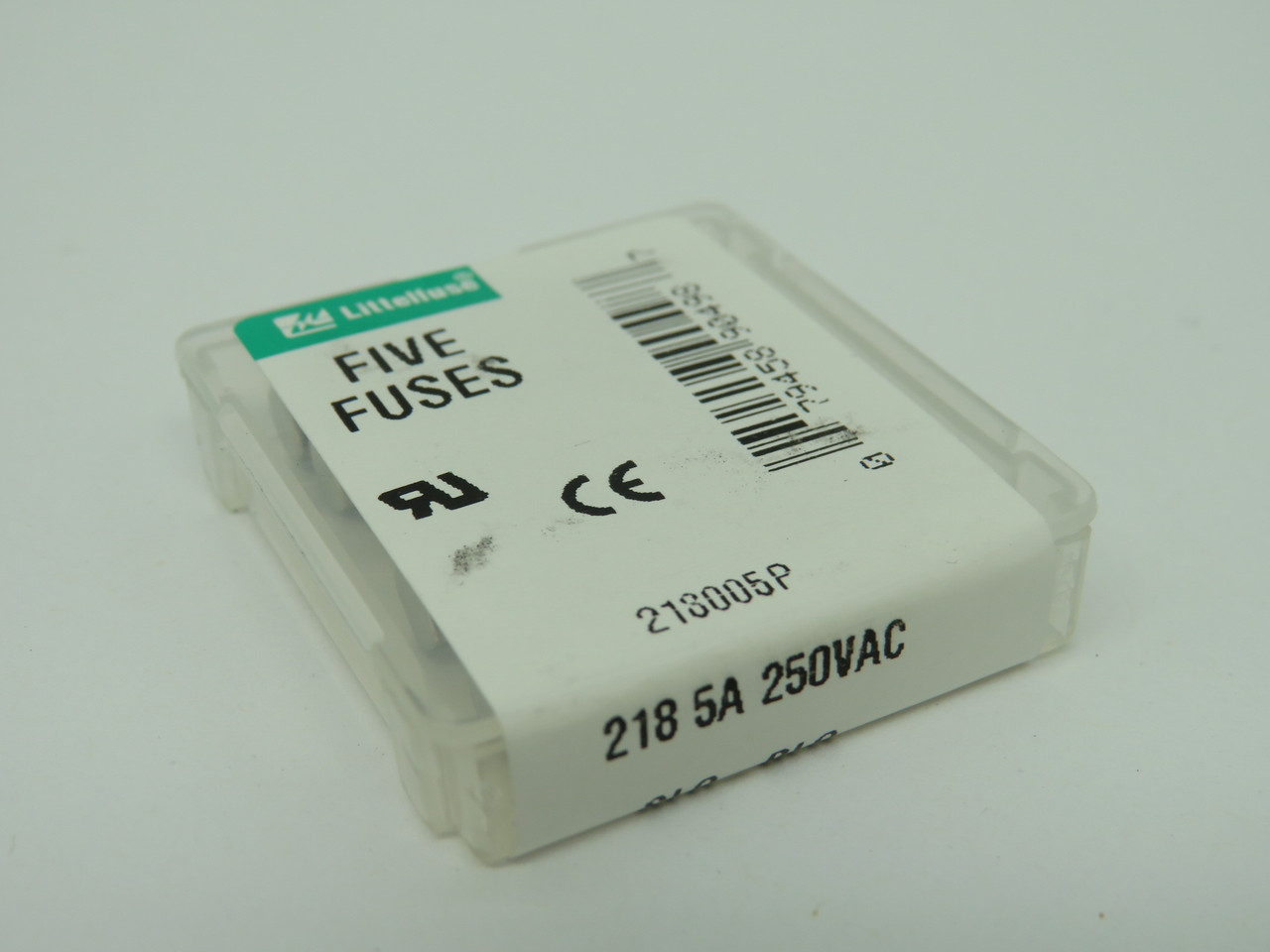 Littelfuse 0218005.VXP Time Delay Glass Fuse 5A 250V 5-Pack NEW