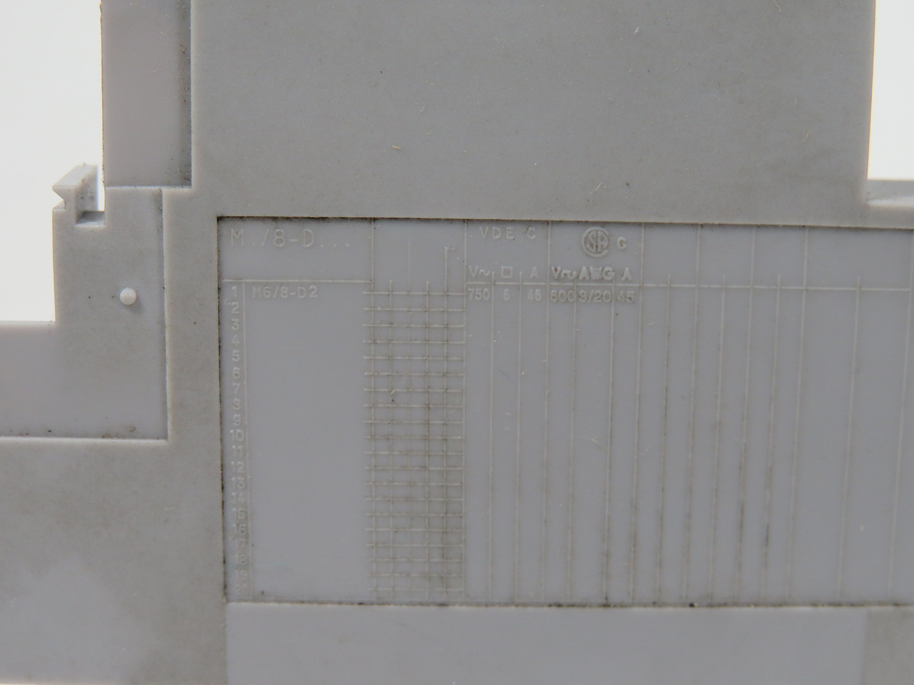 Entrelec M6/8-D2 Double Deck Terminal Block 750V Gray USED