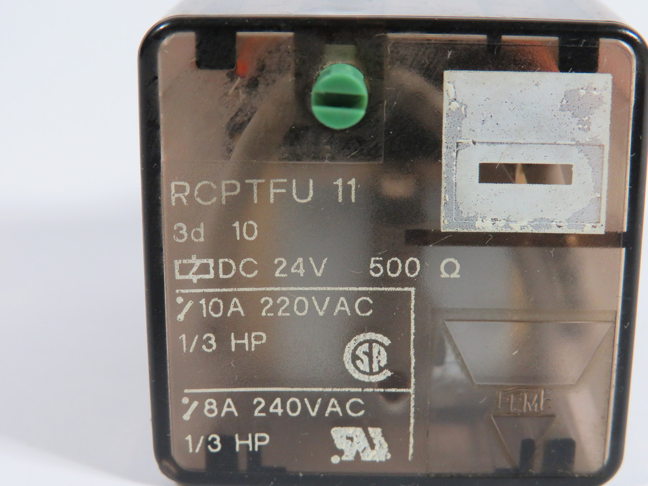 Feme RCPTFU11/3D/10/24VDC Plug-In Relay 24VDC 10/8A 11-Pin USED