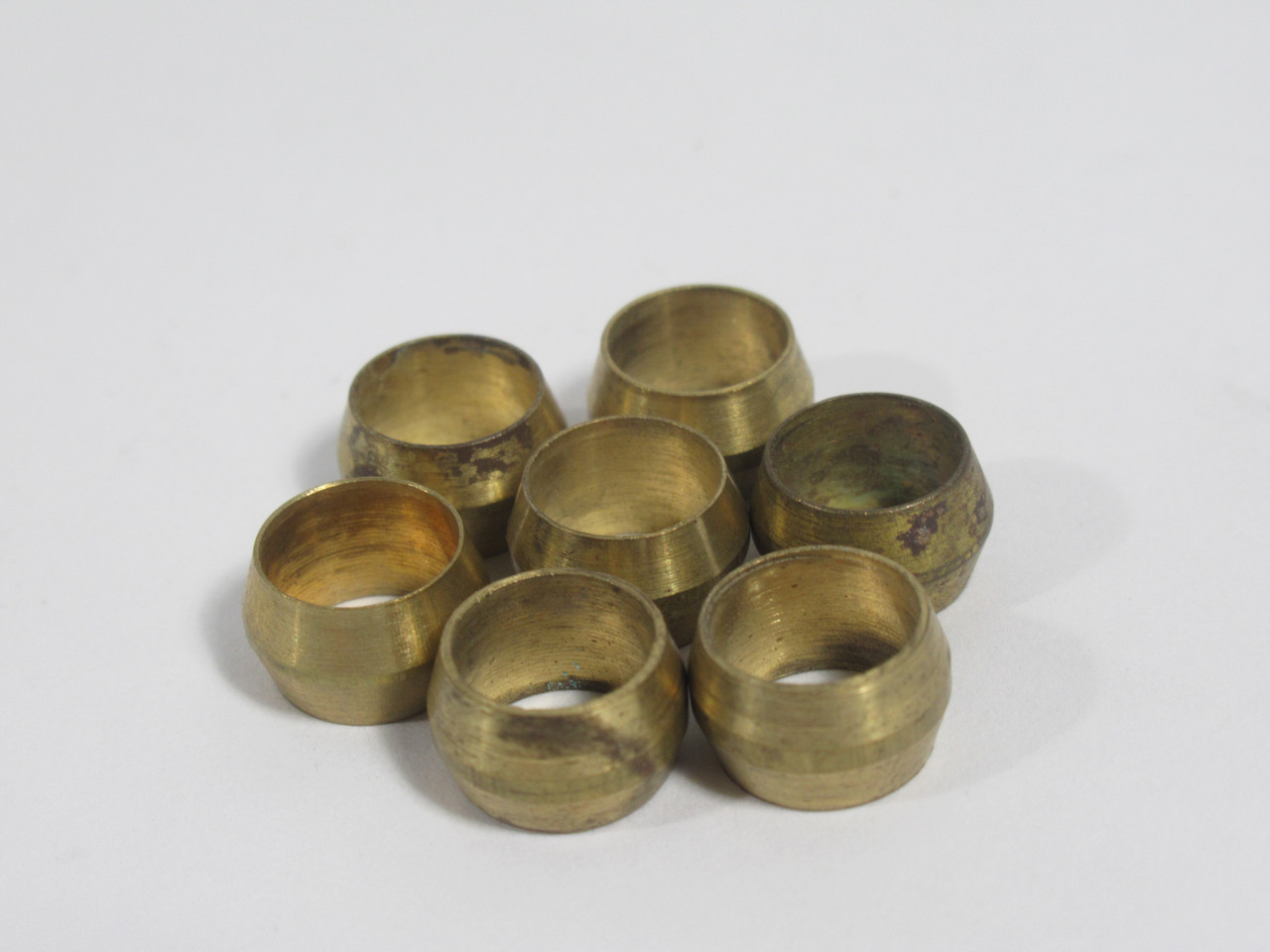 Generic Brass Compression Fitting Sleeve 5/16" Tube Lot of 7 NOP