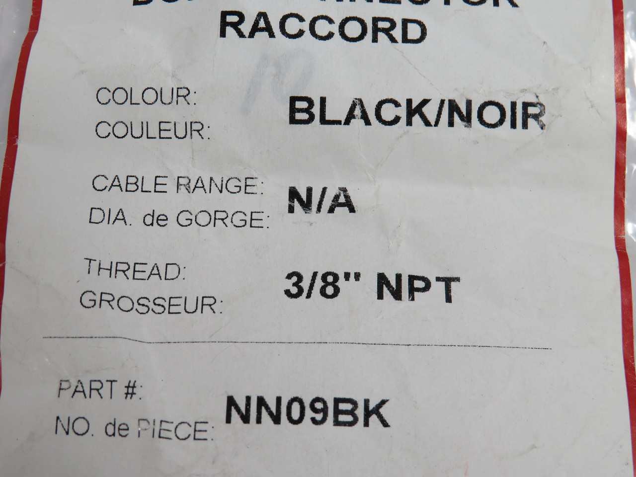 Techspan NN09BK Locking Nut for Strain Relief Connector 3/8" NPT 9-Pack NWB