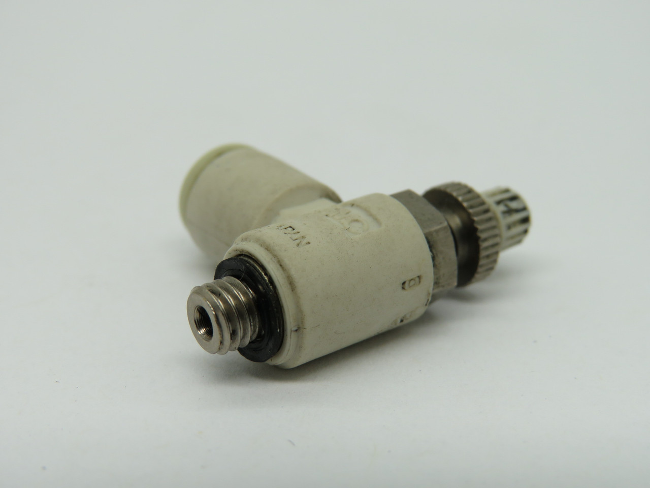 SMC AS1201F-M5-04 Speed Controller Elbow M5 Thread 4mm Tubing OD USED