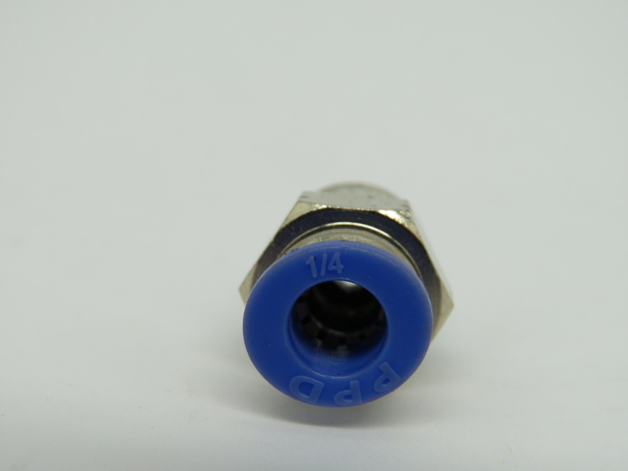 Preferred Products Design PC1/4-N02 Push-In Fitting 1/4" Thread 1/4" Tubing USED