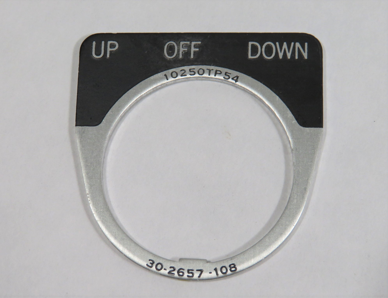 Cutler-Hammer 10250TP54 Switch Legend Plate UP OFF DOWN 30-2657-108 USED