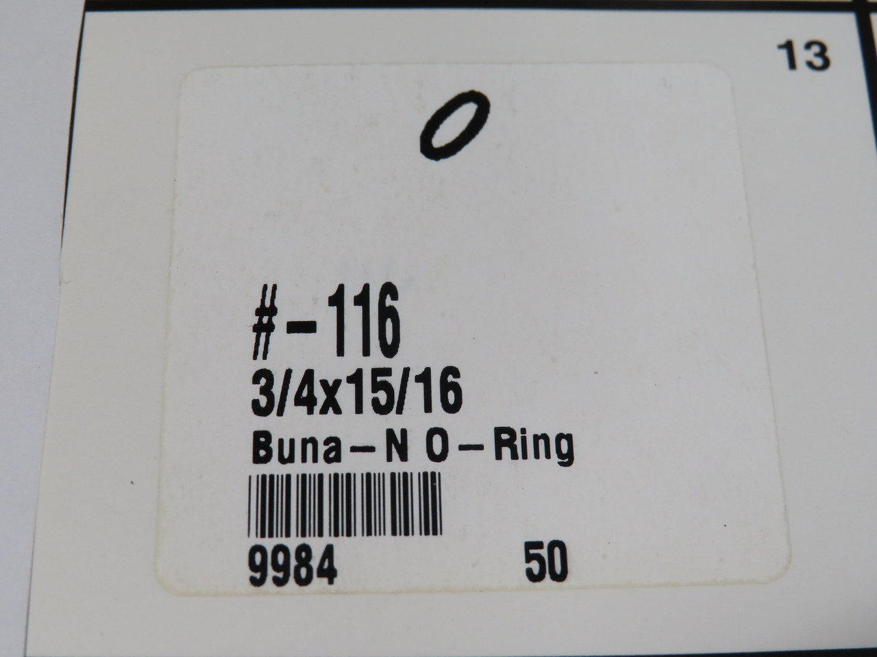 Daemar 116 Nitrile O-Ring 3/4" ID 15/16" OD 3/32" W Lot of 41 NOP
