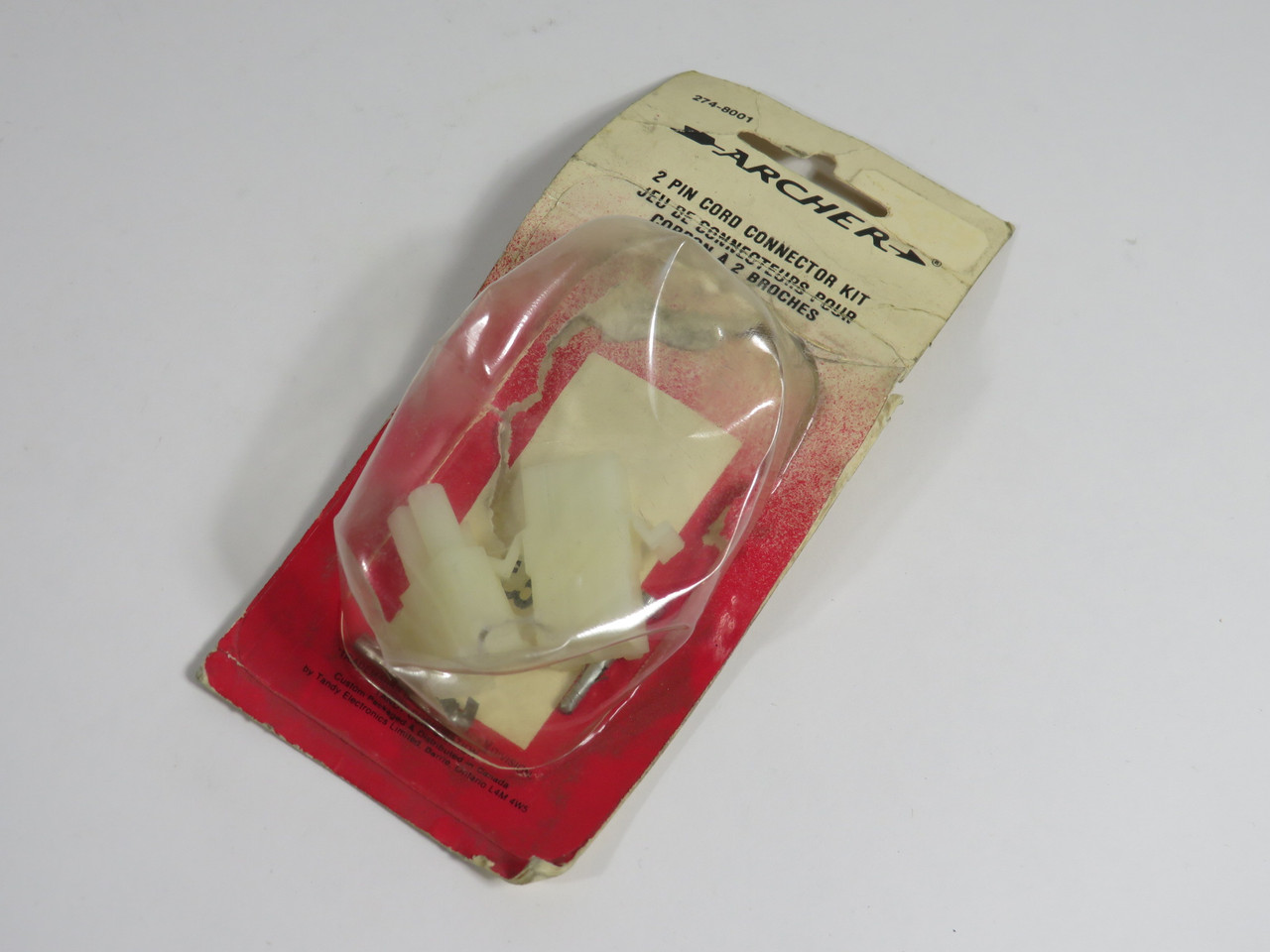 Archer 274-8001 2-Pin Cord Connector Kit *Open Package/Missing Pins* NEW