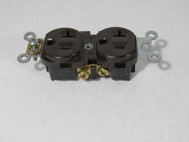 Leviton 5352 Brown Duplex Receptacle 20A 125V 3W 2P USED