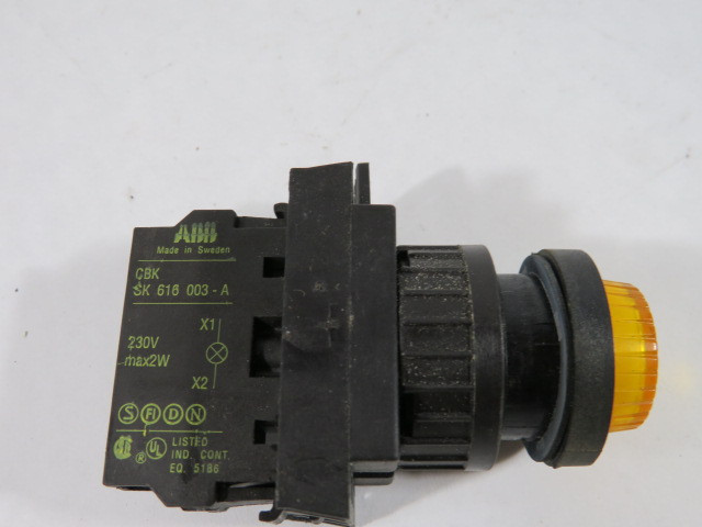 ABB KL2-100Y 1SFA616402R1003 Yellow Pilot Light Assembly 230V 2W USED