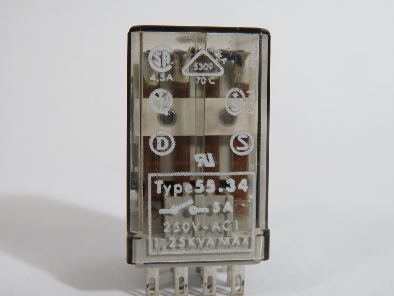 Finder 55.34.9.024.0000 Plug in Relay 24VDC 5A 14-Blade 1.25KVA USED