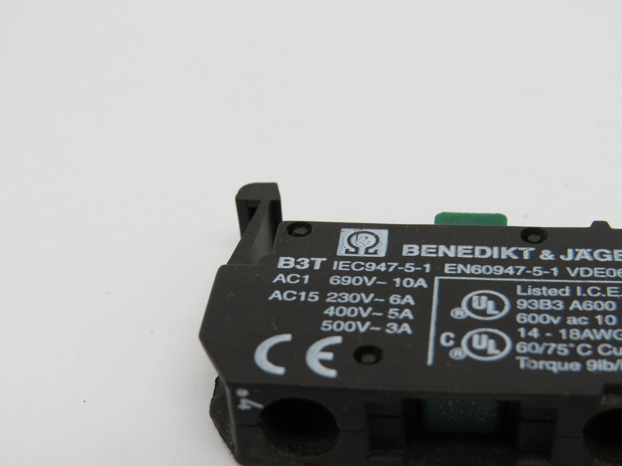 Benedikt & Jager B3T10 Contact Block 1NO 500/690V USED