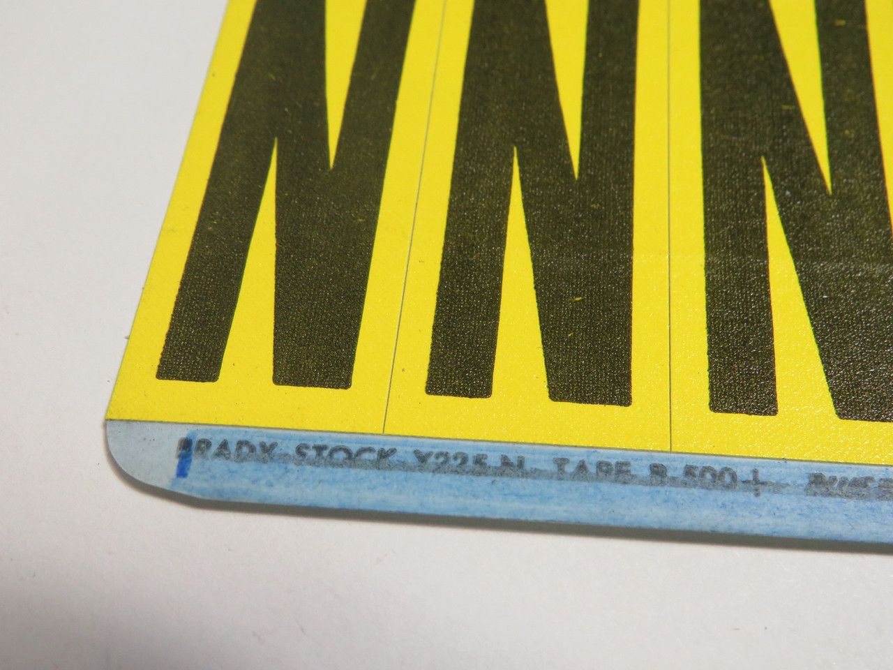 Brady Y225-N Self-Stick Letter Labels - N - Partial Sheet of 8 Labels ! NOP !