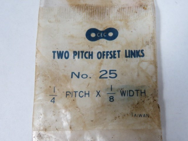 CEC 25 Two Pitch Offset Links 1/4"x1/8" ! NWB !