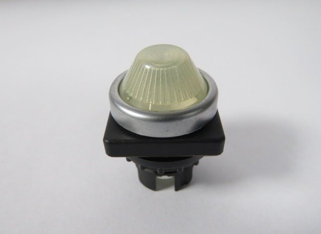 Eaton A22-RL-WS White Conical Indicating Light Operator w/ Square Bezel USED