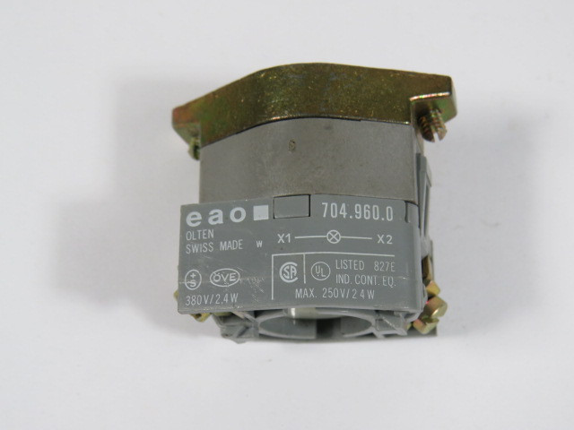 EAO 704.960.0 Lamp Block w/ Mounting Latch 380V 2.4W USED