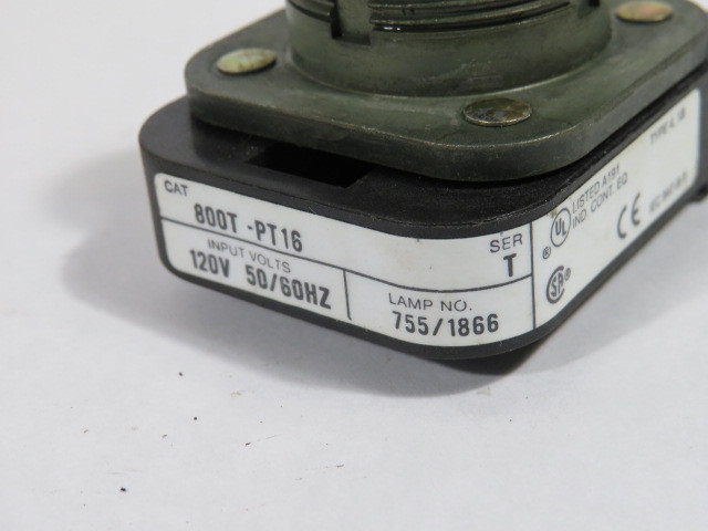 Allen-Bradley 800T-PT00 Push-to-Test Pilot Light 120V Actuator Only USED