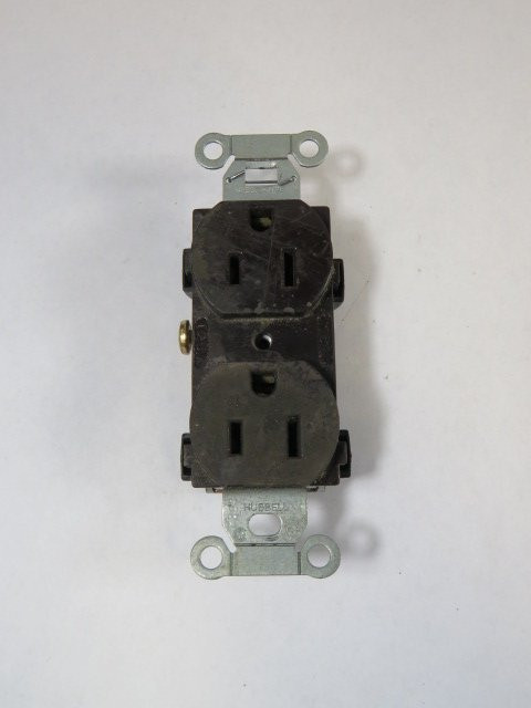 Hubbell BR15 Brown Duplex Receptacle 15A 125V USED