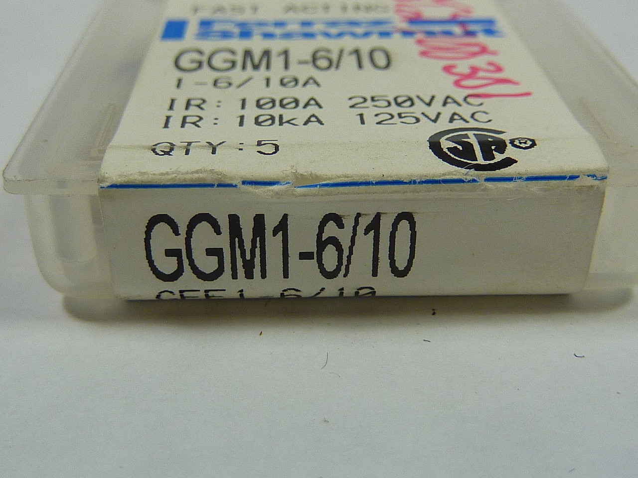Ferraz Shawmut GGM1-6/10 Fuse 1-6/10A 250V 5-Pack NEW