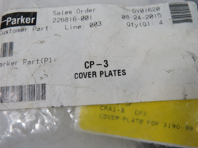 Parker CP-3 Cover Plates 1.98" Lot of 4 ! NWB !