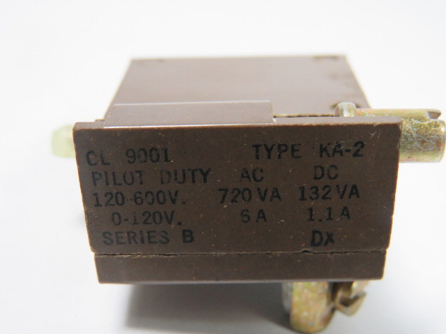 Square D 9001-KA2 Series B Brown Contact Block 6A 120-600V 1NO USED