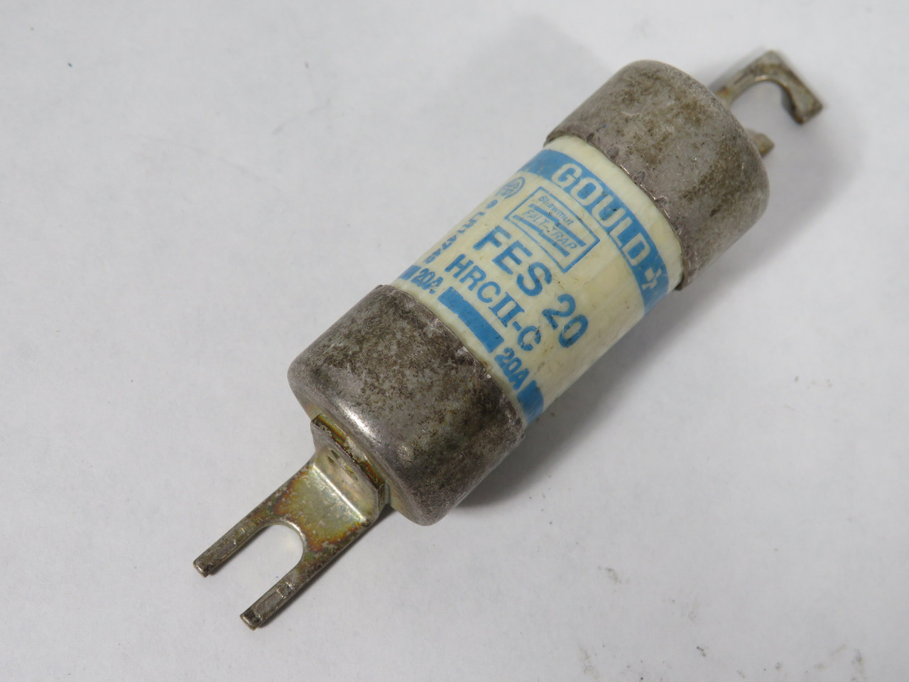 Gould Shawmut FES20 Closed Hole Bolt On Fuse 20A 600VAC USED