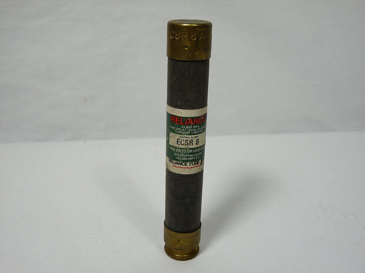 Reliance Electric ECSR-8 Time Delay Fuse 8A 600V USED