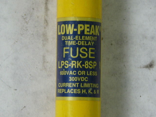Low-Peak LPS-RK-8SP Dual Element Time Delay Fuse 8A 600V USED