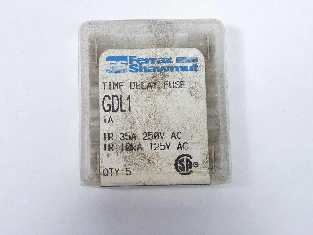 Ferraz Shawmut GDL1 Time Delay Fuse 1A 250V 5-Pack ! NEW !
