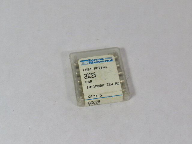 Ferraz Shawmut GGC25 Fast Acting Fuse 25A 32V 5-Pack ! NEW !