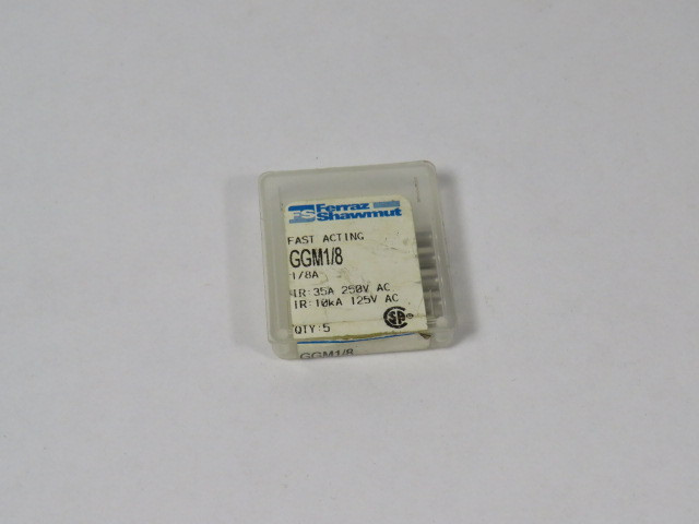 Ferraz Shawmut GGM1/8 Fast Acting Fuse 1/8A 250V 5-Pack ! NEW !