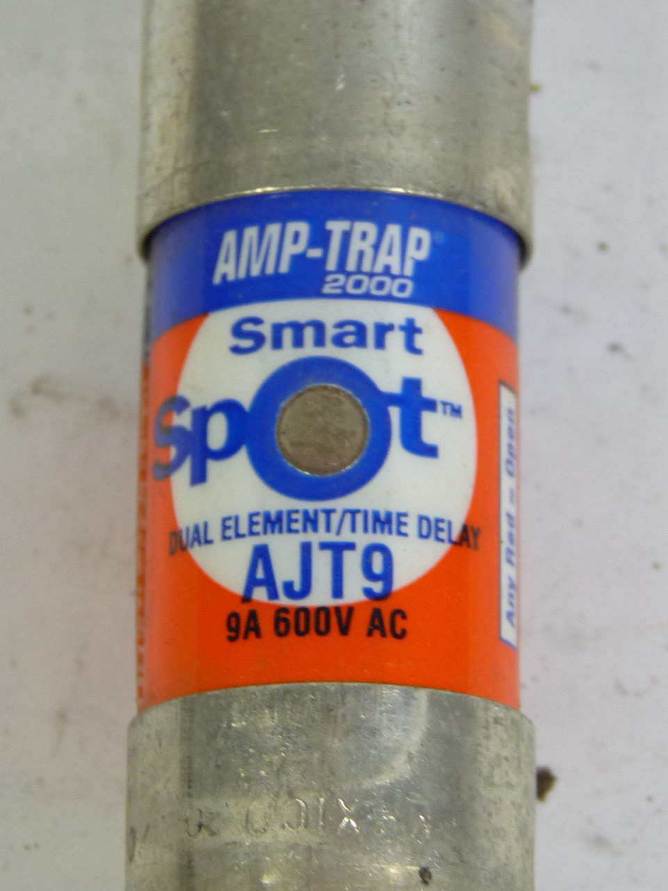 Amp-Trap AJT9 Dual Element Time Delay Smart Spot Fuse 9A 600V USED
