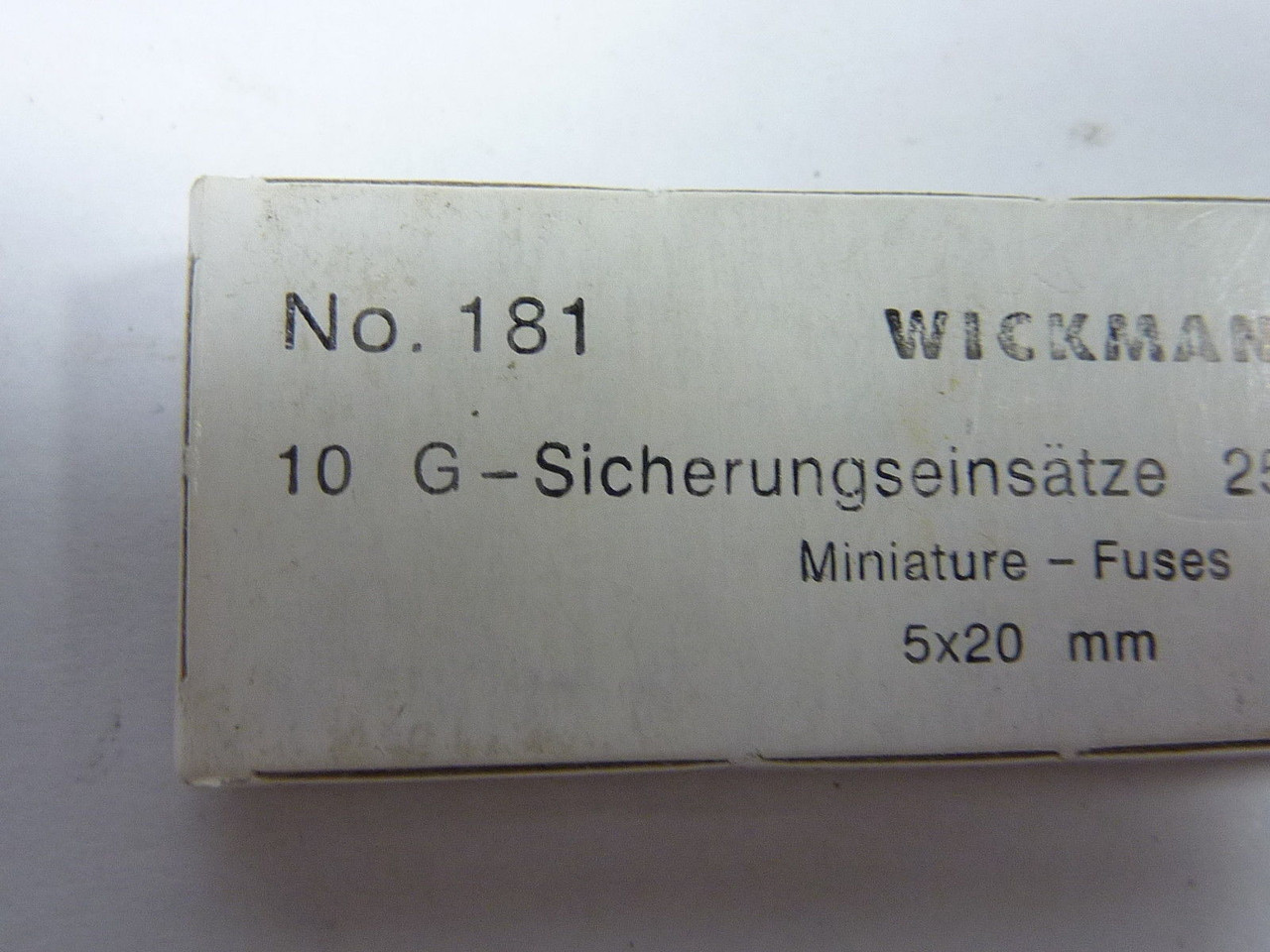 Wickmann 181 Miniature Fuses 5A 250V 10-Pack ! NEW !