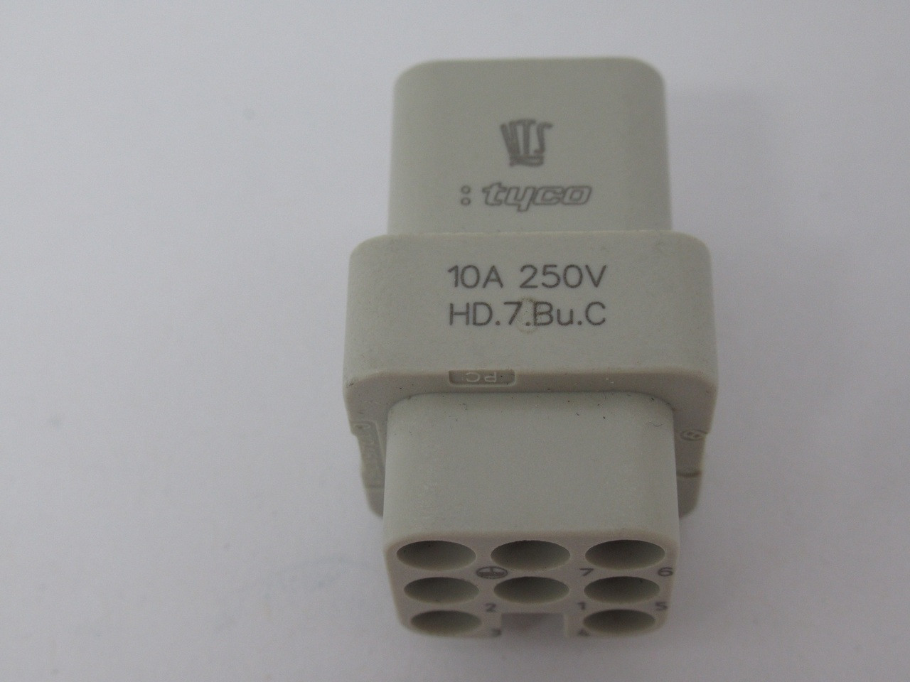 Tyco HD.7.Bu.C Grey Rectangular Insert 10A 230/400V 4-Pin NOP