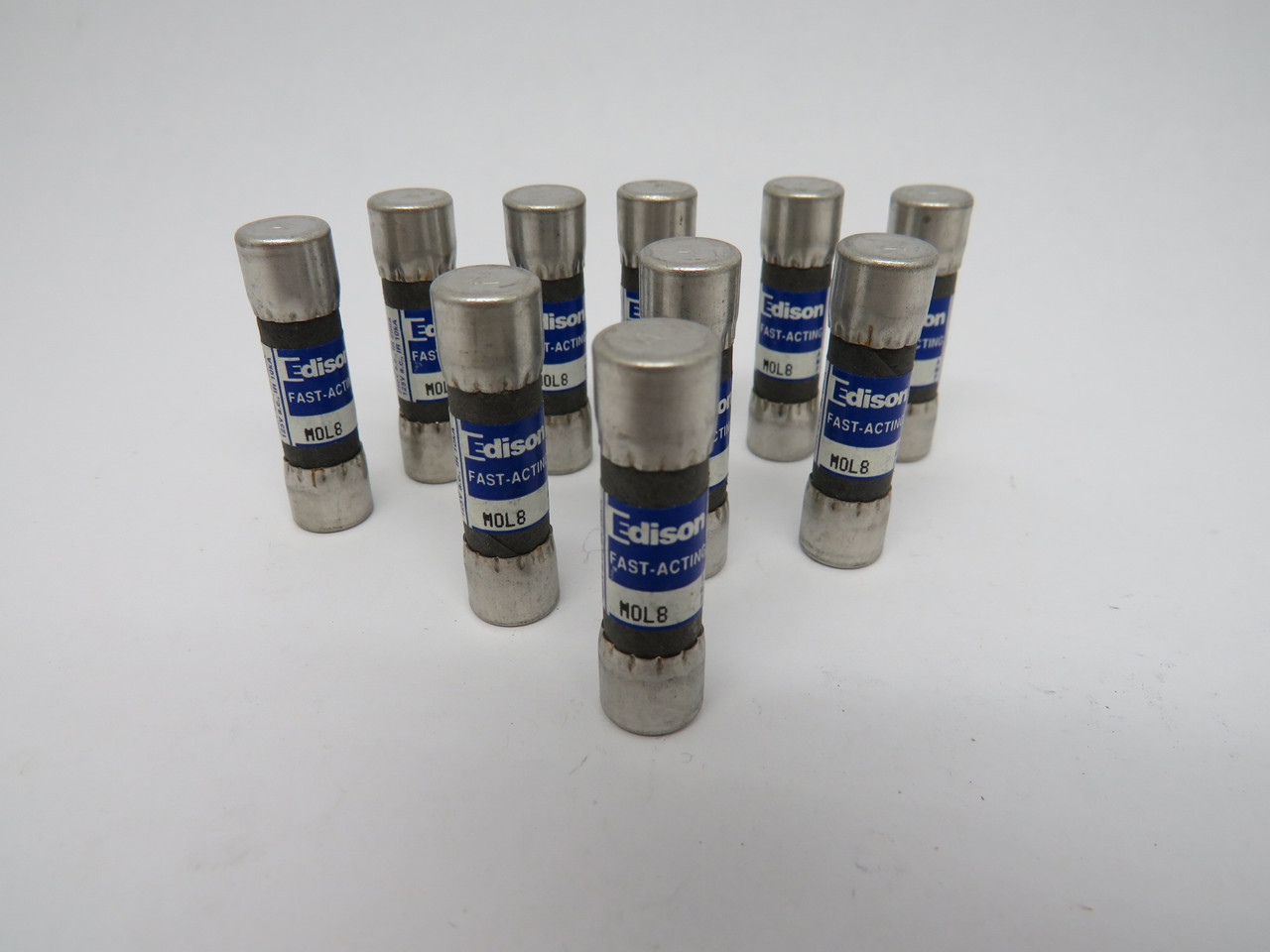 Edison MOL8 Fast Acting Fuse 8A 250V 10-Pack NEW