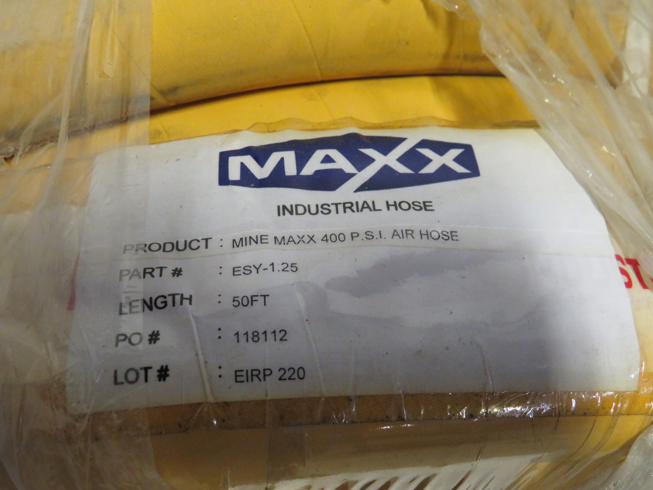 Industrial Rubber ESY-1.25 Air Hose Mine Maxx 1.25" 400 psi Packaging Damage NWB