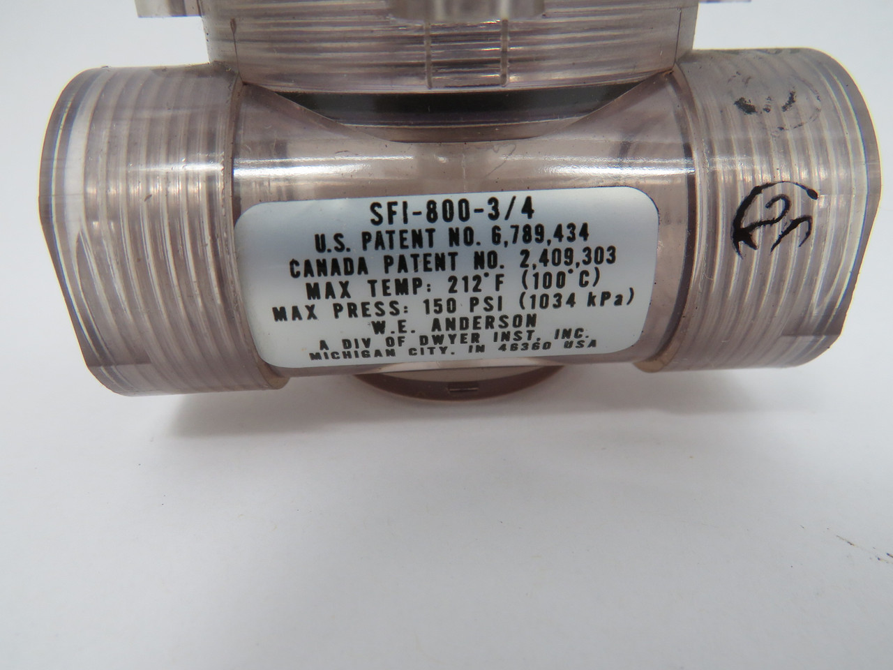 Dwyer SFI-800-3/4 Sight Flow Indicator/Transmitter 3/4" NPT 3-35GPM NEW