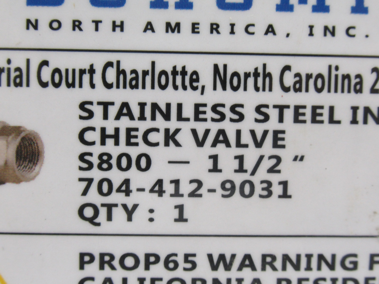 Bonomi S800-11/2 Stainless Steel In Line Check Valve 1-1/2" 800WOG BOX DMG NEW