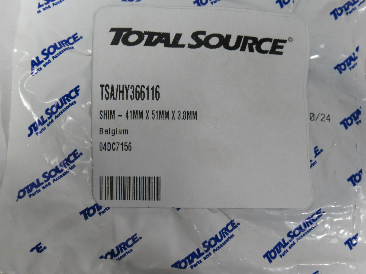 Total Source TSA/HY366116 Forklift Shim 41mmx51mmx3.8mm NWB