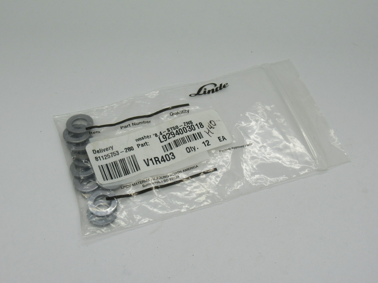 Linde L9294003018 Washer 8,4-ST50-ZNS Lot of 10 NWB