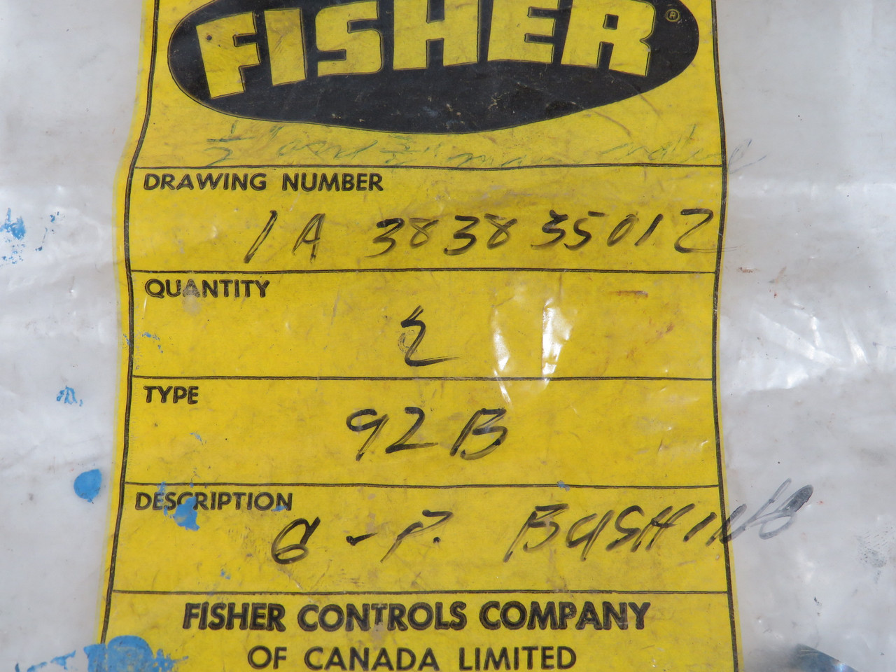 Fisher 1A383835012 Bushing for 92B Pressure-Reducing Valve 2-Pack NWB