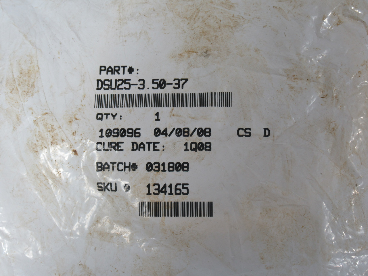Hercules DSU25-3.50-37 DSU U-Seal 3.5" ID 4" OD 0.375” H DMG BAG NWB