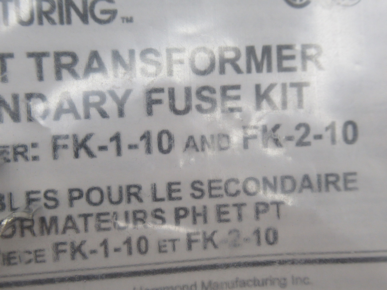 HAMMOND FK-2-10 PH & PT Transformer Secondary Fuse Kit ! NWB !