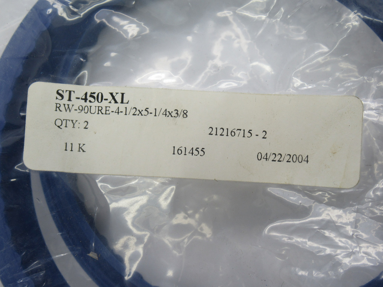 Hercules ST-450-XL Wiper Ring 4-1/2" ID 5-1/4" OD 3/8” H 2-Pack NWB