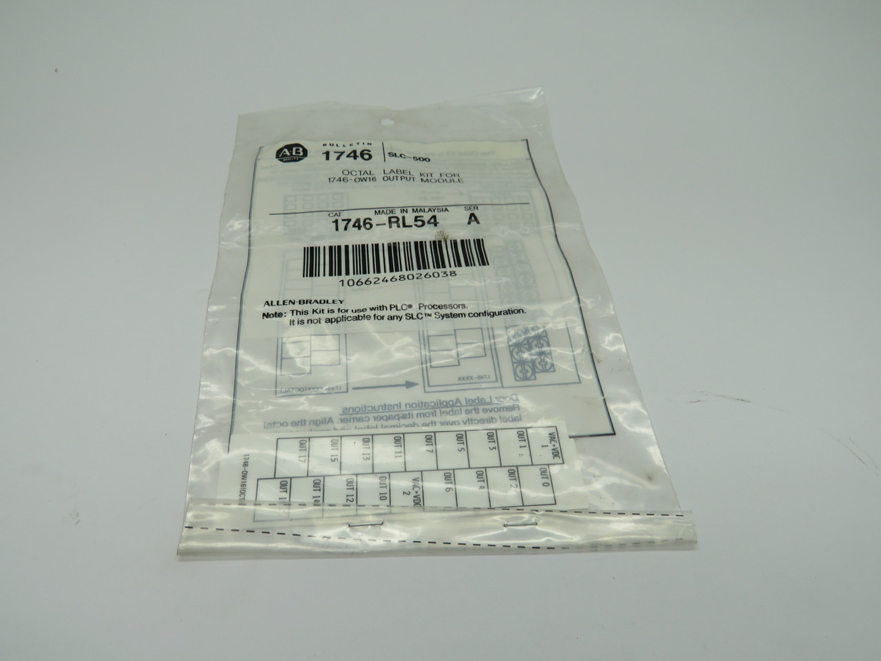 Allen-Bradley 1746-RL54 Replacement Label Kit For 1746-OW16 Module  NEW