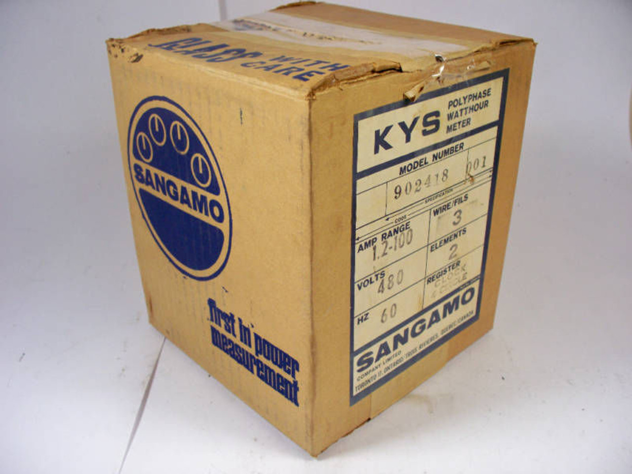 Sangamo 480V Polyphase Watthour Meter 902418 ! NEW !