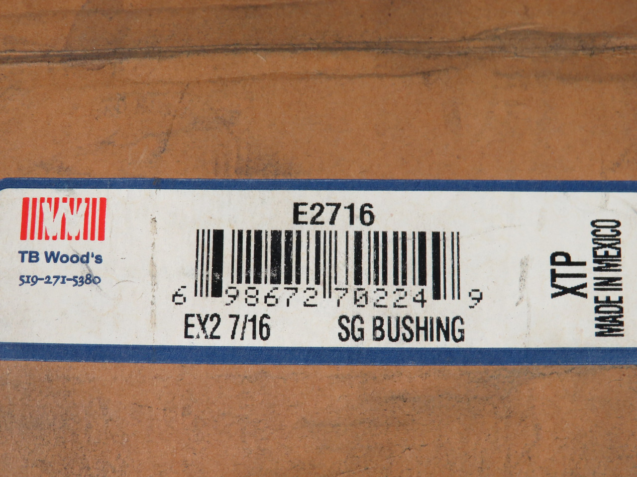 TB Wood's E2716 Shaft Bushing 6" Flange 2-7/16" Bore 2-5/8" LTB SHELF WEAR NEW