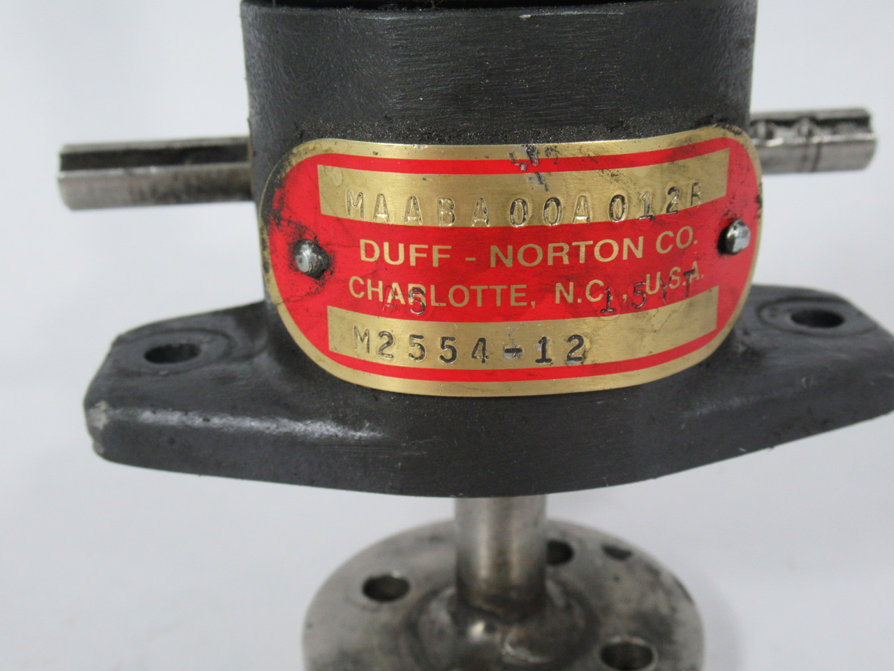 Duff-Norton M2554-12 Old Style Machine Screw Jack 12" Stroke 1/4 Ton Cap. USED
