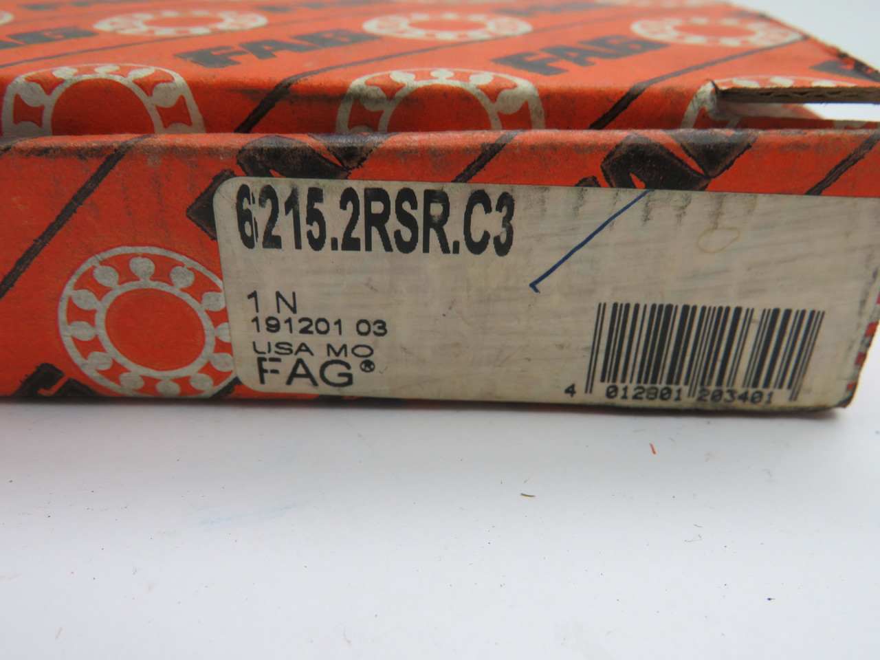 Fag 6215.2RSR.C3 Deep Groove Ball Bearing 130mm OD 75mm ID 25mm W NEW