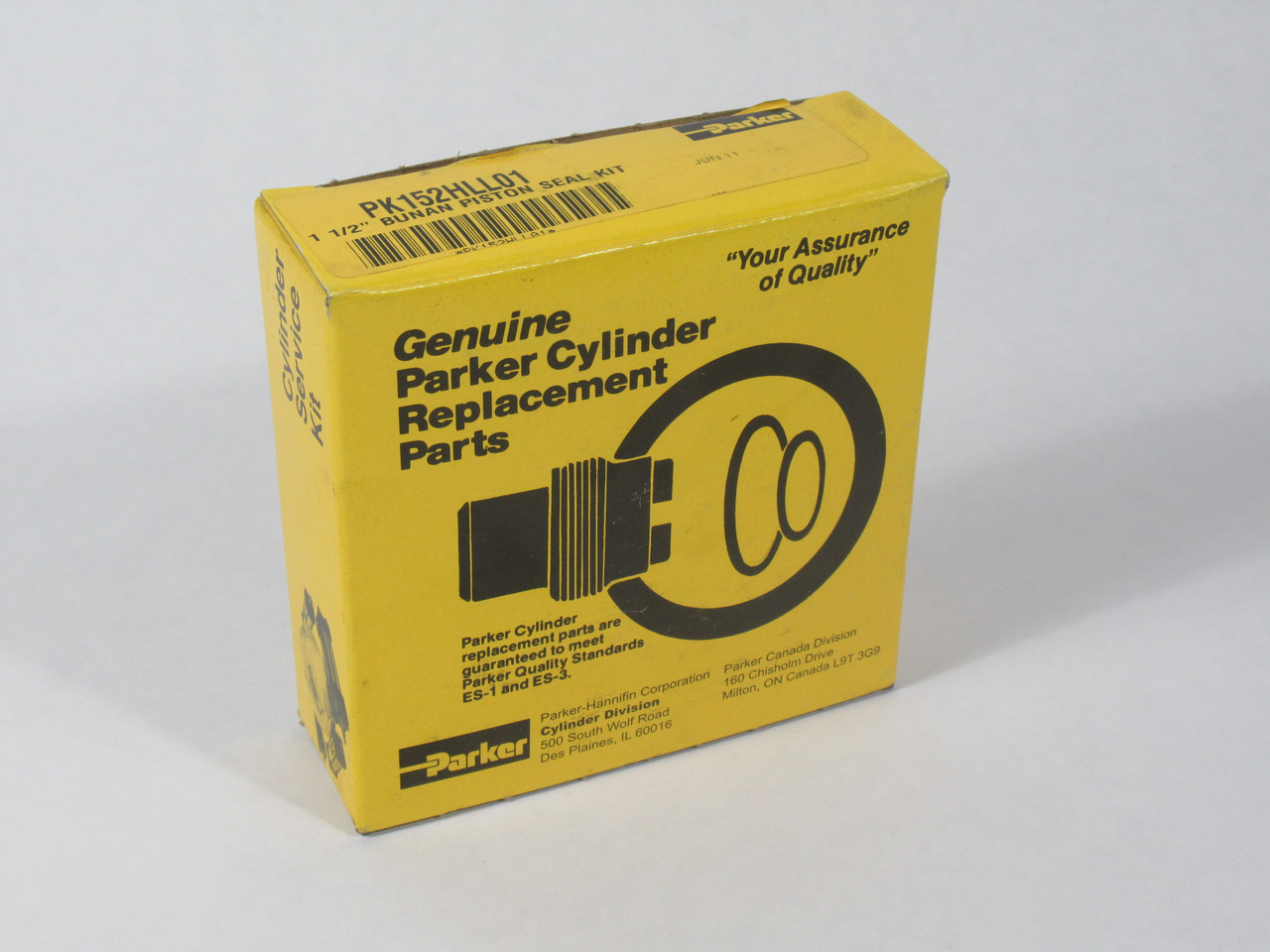 Parker PK152HLL01 Buna-N Piston Seal Kit for 2HL, 3LL & VHL 1-1/2" Bore NEW