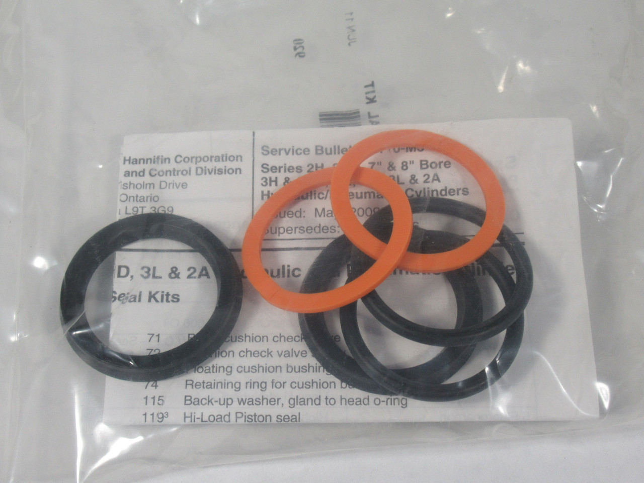 Parker PK152HLL01 Buna-N Piston Seal Kit for 2HL, 3LL & VHL 1-1/2" Bore NEW