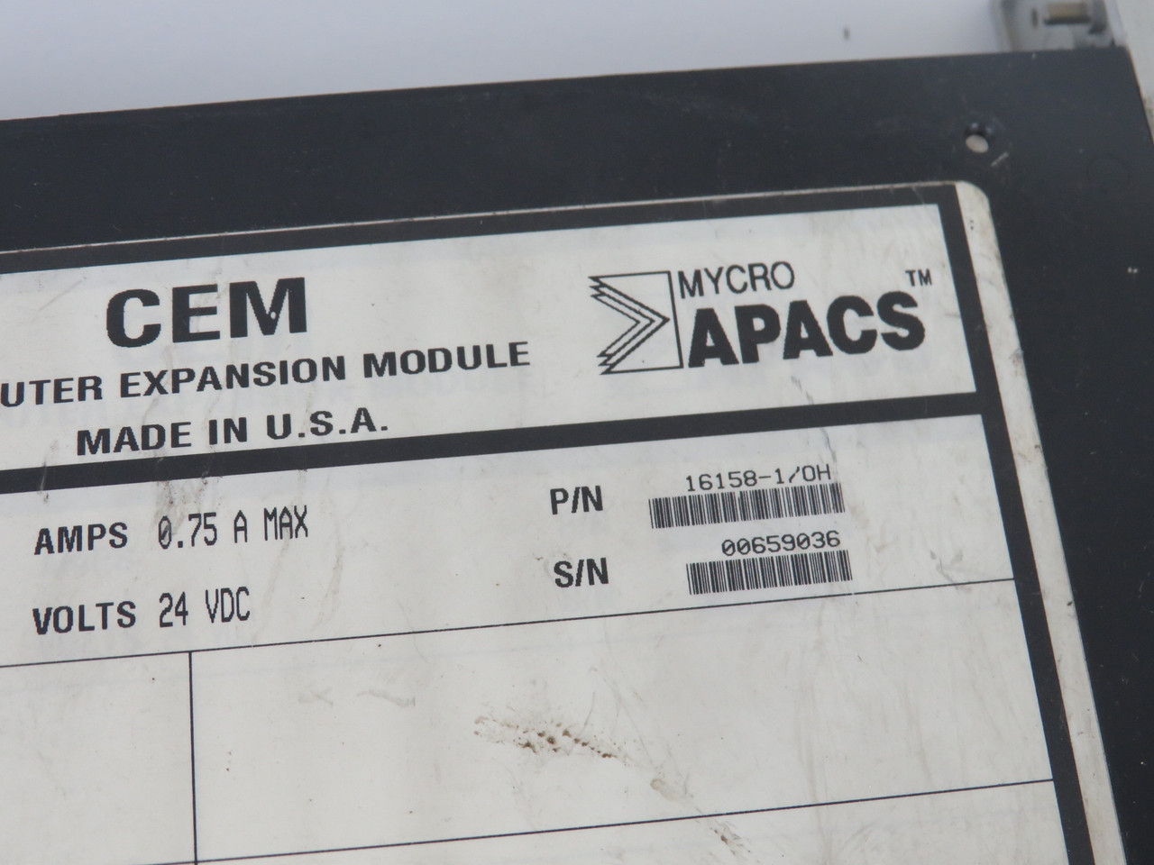 Moore 16158-1/OH Computer Expansion Module 24VDC 0.75A Missing Cover USED